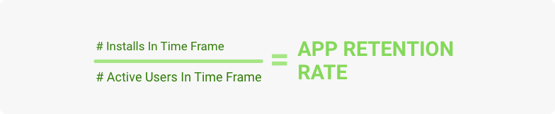 app retention rate formula