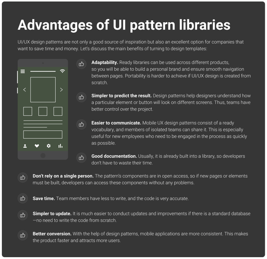 Advantages of UI pattern libraries