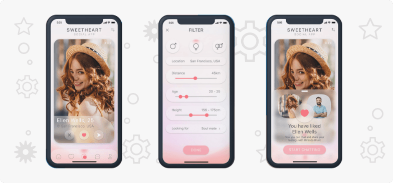 Blind Dating app  App interface design, Mobile design inspiration, App