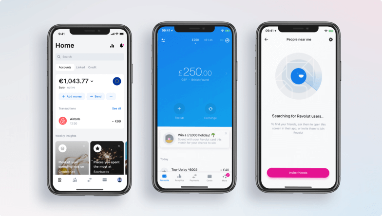 revolut app interface