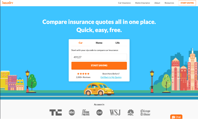 Insurify Homepage