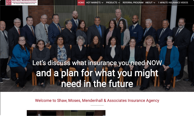 Shaw, Moses, Mendenhall & Associates Insurance Website